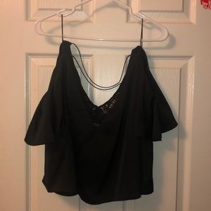 TOPSHOP draped tank with lace and criss cross